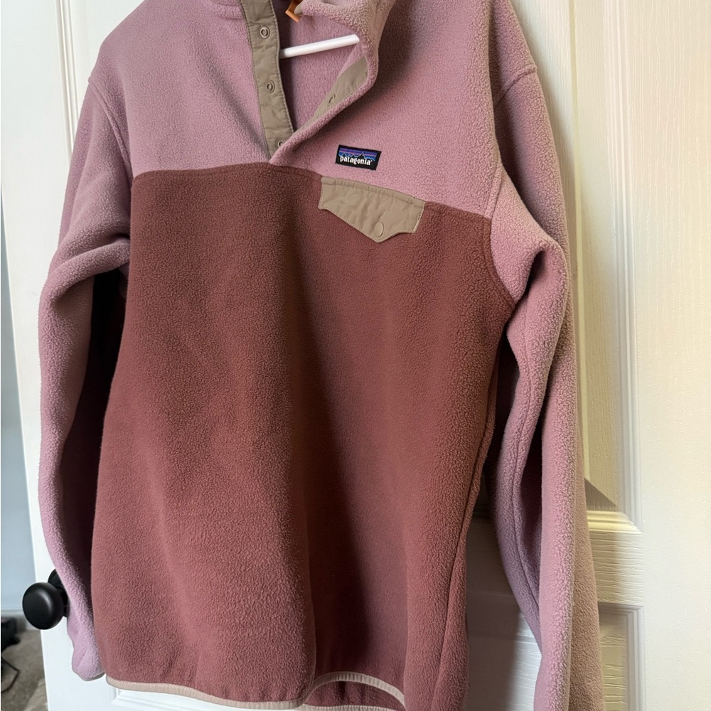 Patagonia Pink and Brown Fleece Pullover - Picture 4 of 5